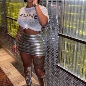 Brand new metallic bubble skirt